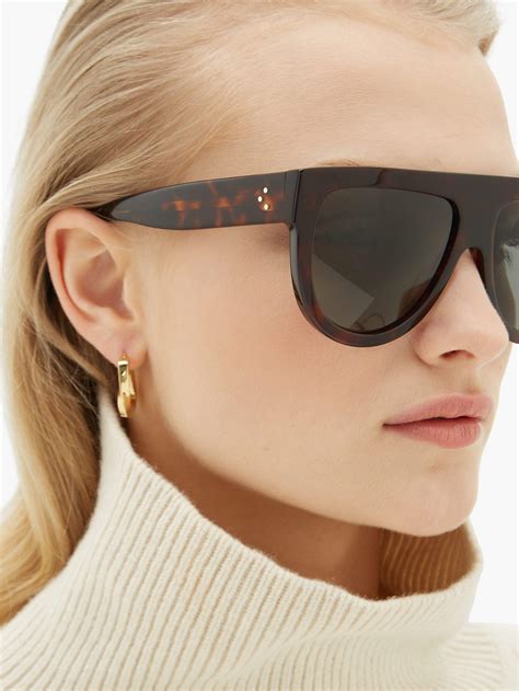 celine green tortoise sunglasses|celine flat top sunglasses tortoise.